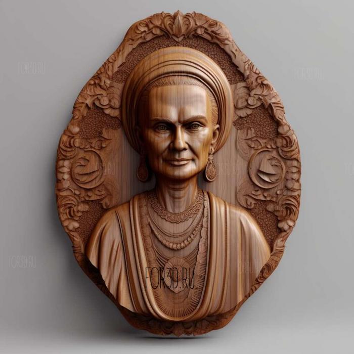 Sonia Gandhi 3 stl model for CNC